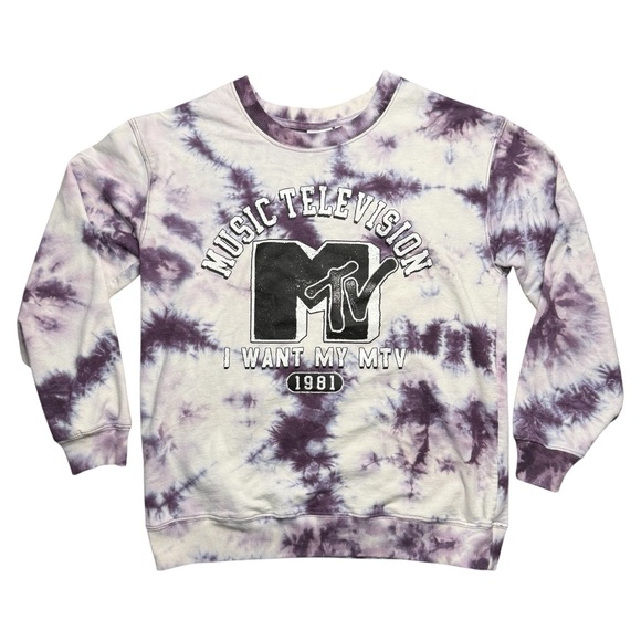 MTV Tops - MTV Purple Tie Dye Pullover Sweater Size M